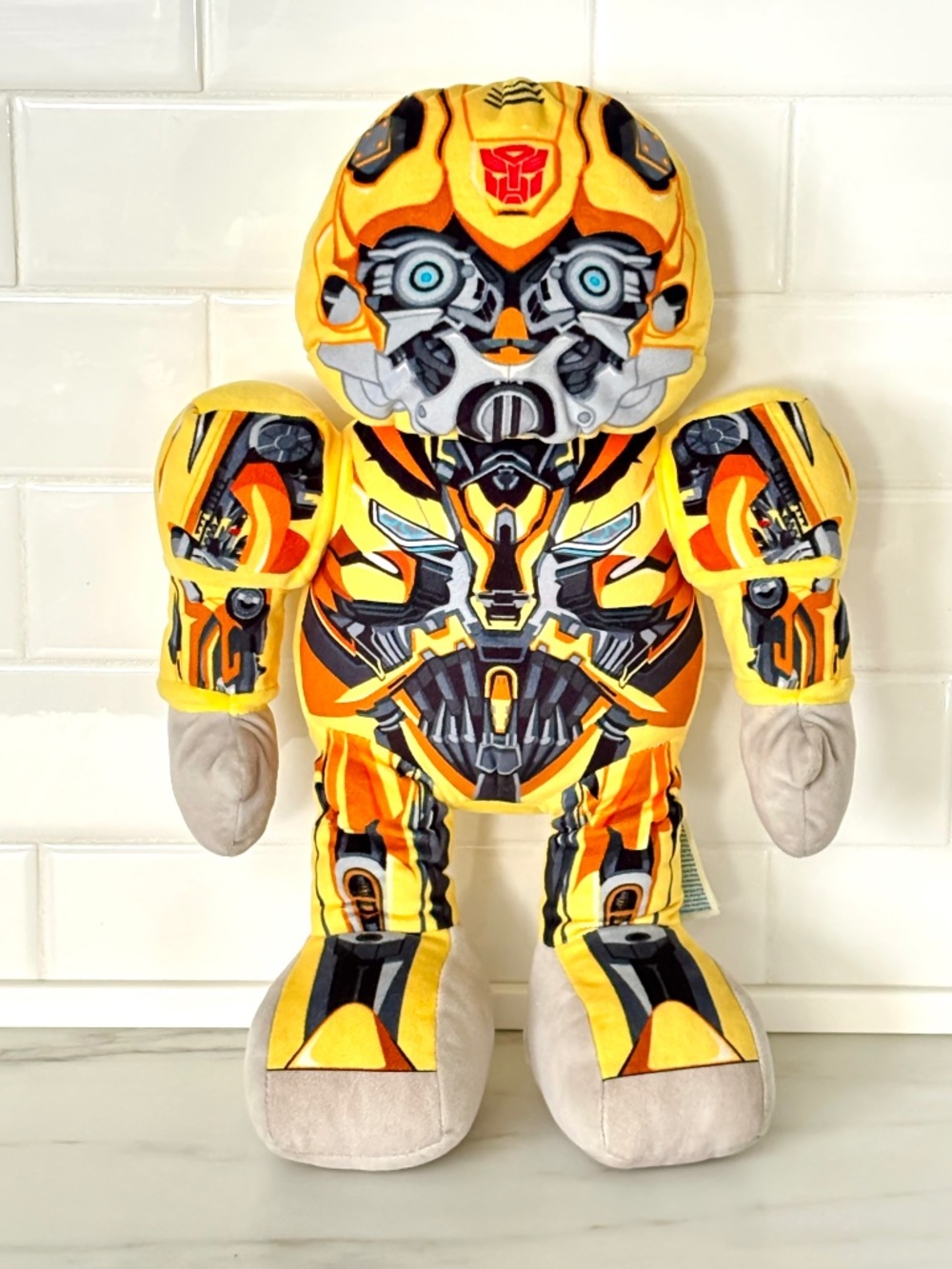 Build A Bear Transformers Bumblebee Teddy Bear Plush Jointed Stuffed Animal Toy
